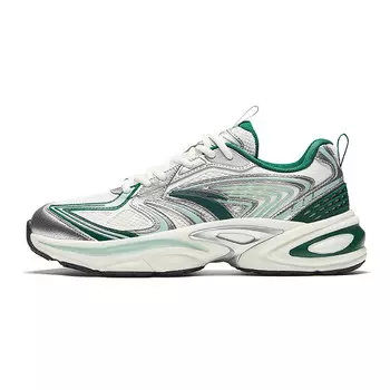 Кроссовки ANTA Life Collection Lifestyle Shoes Men Low-top Ivory White/Silver/Dark Green, слоновая кость/зеленый