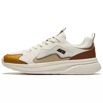 Кроссовки ANTA Life Collection Lifestyle Shoes Men Low-top Ivory White/Pepper Brown/Chestnut Brown, коричневый
