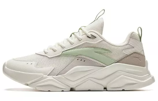 Кроссовки ANTA Life Collection Lifestyle Shoes Women's Low-top Ivory White/second Gray/snowmelt Green, слоновая кость/зеленый