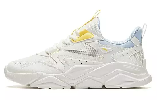 Кроссовки ANTA Life Collection Lifestyle Shoes Women's Low-top Ivory White / Light Sugar Yellow / Water Sky Blue, слоновая кость/желтый