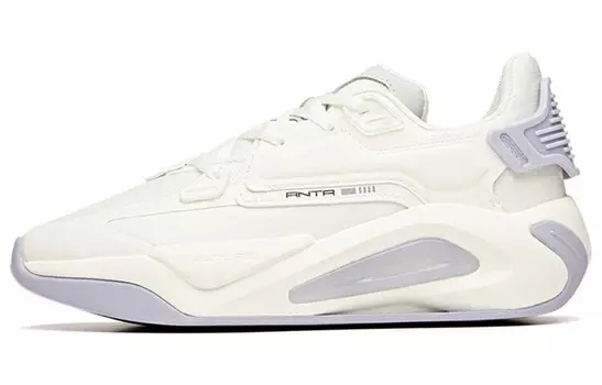 Кроссовки ANTA Life Collection Skateboard Shoes Women's Low-Top Ivory White/Mulberry Purple/Microchip Gray