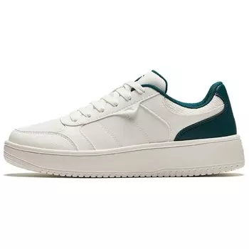 Кроссовки ANTA Life Collection Skateboarding Shoes Men Low-top Ivory White/dark Tea Green, слоновая кость/зеленый