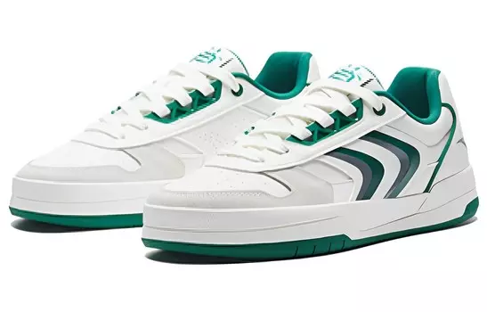 Кроссовки ANTA Life Collection Skateboarding Shoes Men Low-top White/green, зеленый