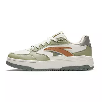Кроссовки ANTA Life Collection Skateboarding Shoes Men Low-top Ivory White / Bleached Green / Lotus Root Brown, слоновая кость/зеленый