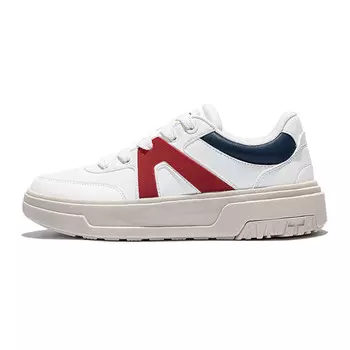 Кроссовки ANTA Life Collection Skateboarding Shoes Men Low-top Ivory White/Deep Navy Blue/Dust Red, красный
