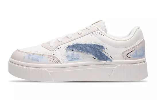 Кроссовки ANTA Life Collection Skateboarding Shoes Women's Low-top White/blue, слоновая кость