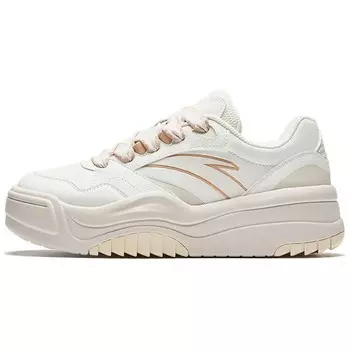 Кроссовки ANTA Life Collection Skateboarding Shoes Women's Low-top Ivory/Gray, слоновая кость/серый