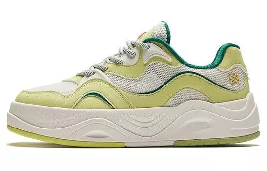 Кроссовки ANTA Life Collection Skateboarding Shoes Women's Low-top Ivory White/shoot Green, слоновая кость/зеленый