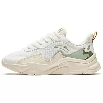 Кроссовки ANTA Lifestyle Shoes Women's Low-top Ivory White/Oatmeal White/Ceramic Green, слоновая кость/зеленый