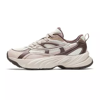 Кроссовки ANTA Lifestyle Shoes Women's Low-top Ivory White/Lotus Grey/Dried Rose Purple/Deep Grey Brown, слоновая кость/серый/фиолетовый