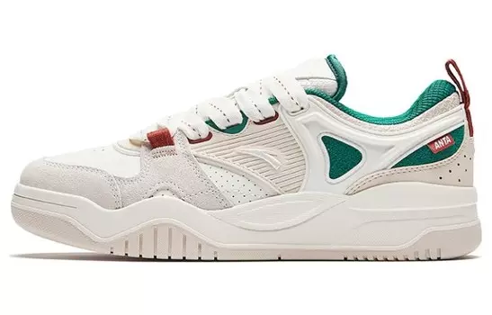 Кроссовки ANTA Lifestyle Shoes Women's Low-top Ivory White/grit Ash/malachite Green, слоновая кость/зеленый