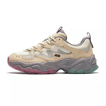 Кроссовки ANTA Meteorite Lifestyle Shoes Women's Low-top Light Beige / Natural Wood Color / Charcoal Gray, бежевый