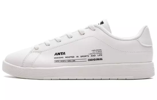 Кроссовки ANTA Skateboard Shoes Men Low-Top Ivory White Black, слоновая кость/черный