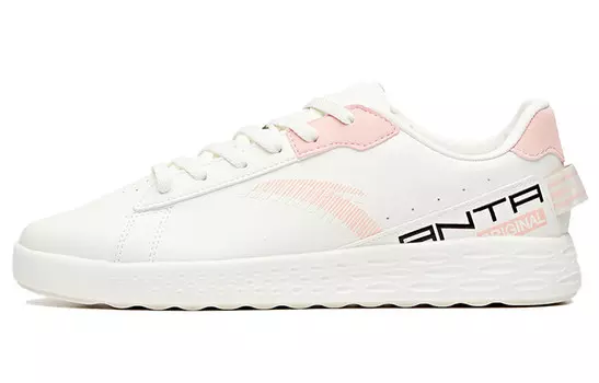Кроссовки ANTA Skateboard Shoes Women's Low-Top Ivory White/Pink