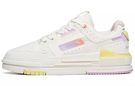 Кроссовки ANTA Skateboard Shoes Women's Low-Top Ivory White/Light Pink Purple