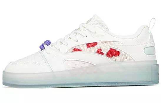 Кроссовки ANTA Skateboard Shoes Women's Low-Top Ivory White/Classic Red/Ice Pink Blue