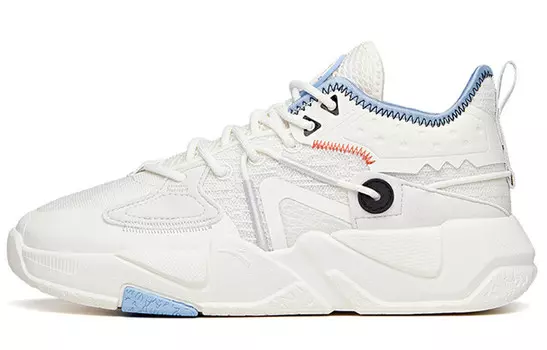 Кроссовки ANTA Skateboard Shoes Women's Low-Top Ivory White/Light Silver Gray/Dazzling Blue