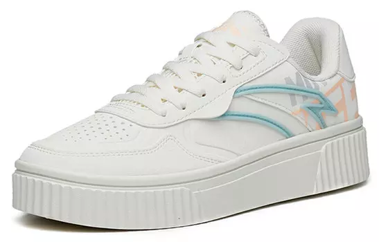 Кроссовки ANTA Skateboard Shoes Women's Low-Top Ivory White/Blue