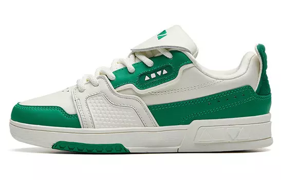 Кроссовки ANTA Skateboard Shoes Women's Low-Top Ivory White/Dynamic Green Pine