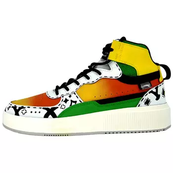 Кроссовки ANTA Skateboarding Shoes Men High-top White, Green, оранжевый/красный