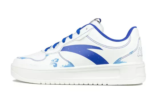 Кроссовки ANTA Skateboarding Shoes Men Low-top White/Blue, белый/синий