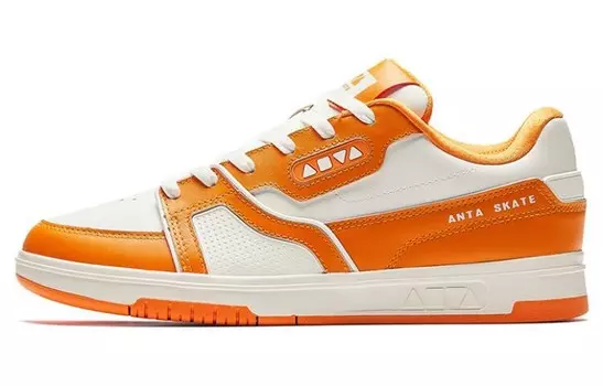 Кроссовки ANTA Skateboarding Shoes Men Low-top, белый/оранжевый