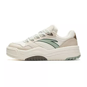 Кроссовки ANTA Skateboarding Shoes Men Low-top Ivory White/Chalk White/Hydrogen Green, слоновая кость/зеленый
