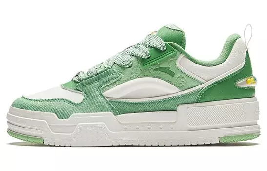 Кроссовки ANTA Skateboarding Shoes Men Low-top Green, белый