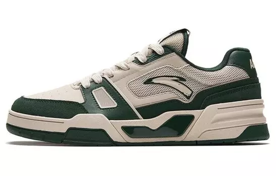 Кроссовки ANTA Skateboarding Shoes Men Low-top White/Green, зеленый