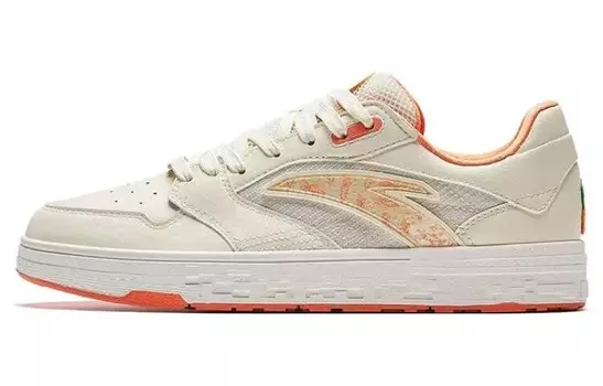 Кроссовки ANTA Skateboarding Shoes Men Low-top Rice White Orange, белый