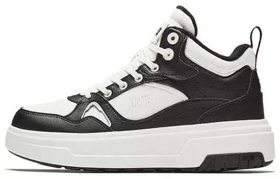 Кроссовки ANTA Skateboarding Shoes Women's High-top White/Black, белый/черный