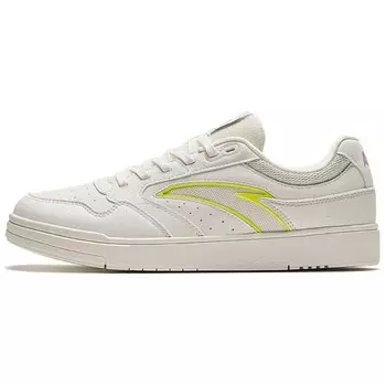 Кроссовки ANTA Skateboarding Shoes Women's Low-top White/Volt/Light Lemon Twist/Black, белый/черный