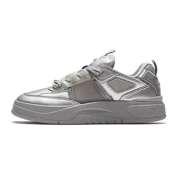 Кроссовки ANTA Skateboarding Shoes Women's Low-top Pigeon Gray / Metallic Titanium, серый