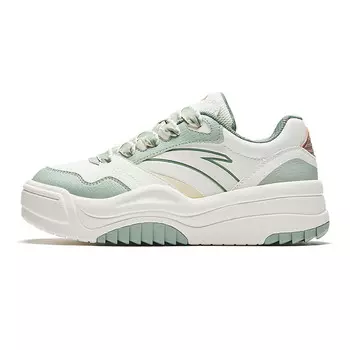 Кроссовки ANTA Skateboarding Shoes Women's Low-top Ivory White / Hydroxide Green / Soot Brown, слоновая кость/зеленый
