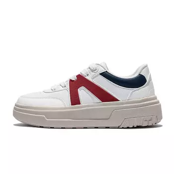Кроссовки ANTA Skateboarding Shoes Women's Low-top Ivory White/Deep Navy Blue/Dust Red, красный