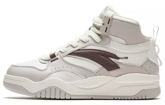 Кроссовки ANTA Slam Skateboarding Shoes Women's Mid-top Brown, белый
