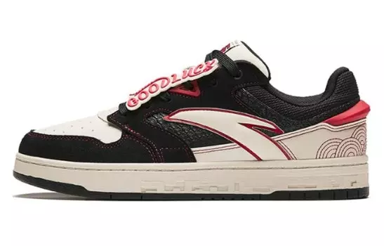 Кроссовки ANTA Street Naughty Skateboarding Shoes Men Low-top Black/White, черный/белый