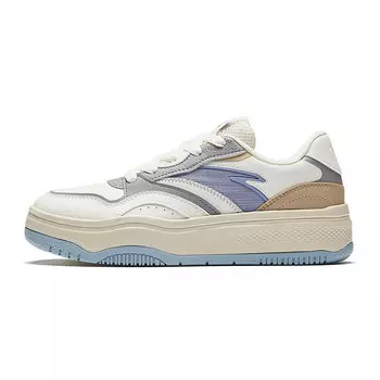 Кроссовки ANTA Street Naughty Skateboarding Shoes Women's Low-top Ivory White / Pigeon Gray / Natural Wood Color, серый