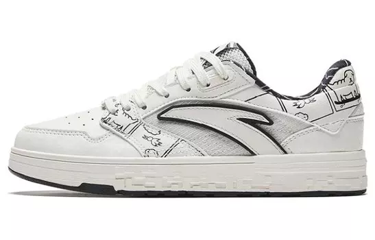 Кроссовки ANTA Street Naughty Skateboarding Shoes Women's Low-top Black, черный/белый