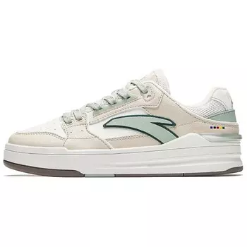 Кроссовки ANTA Street Naughty Skateboarding Shoes Women's Low-top Paper White/Chalk White/Hydroxyl Green, зеленый