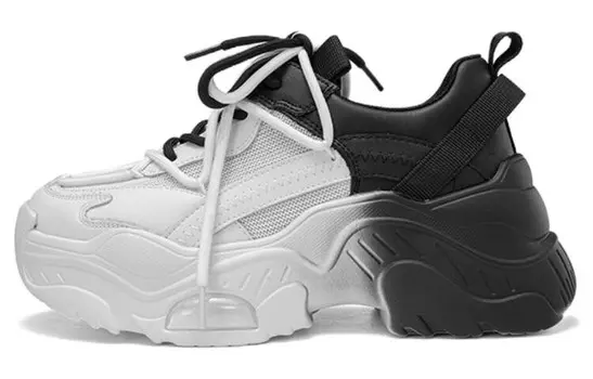 Кроссовки AOKANG Chunky Sneakers Women's Low-top Black/White, черный/белый