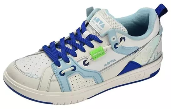 Кроссовки Arknights X ANTA Skateboarding Shoes Women's Low-top White/Royal Blue/Fern Green, синий