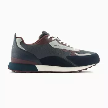 Кроссовки Armani Exchange Mesh Suede Blend Color Block Logo, синий
