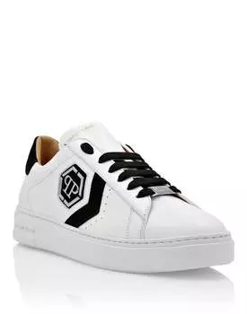 Кроссовки Arrow Force из кожи с низким верхом PHILIPP PLEIN, белый/черный