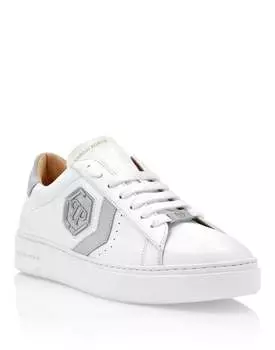 Кроссовки Arrow Force из кожи с низким верхом PHILIPP PLEIN, белый/белый