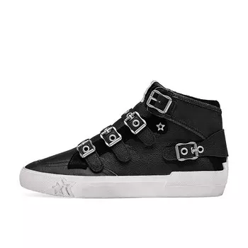 Кроссовки ASH Skateboarding Shoes Women's High-top White, черный