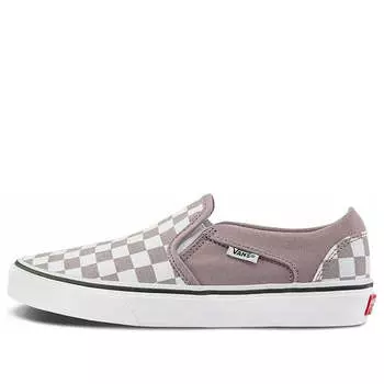 Кроссовки asher checkerboard 'gray white' Vans, серый