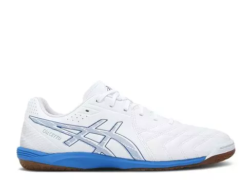 Кроссовки ASICS Calcetto Wd 9 2E Wide 'White Electric Blue', белый