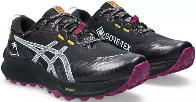Кроссовки Asics для бега по пересеченной местности "GEL-TRABUCO 12 GTX", водонепроницаемые, черно-белый