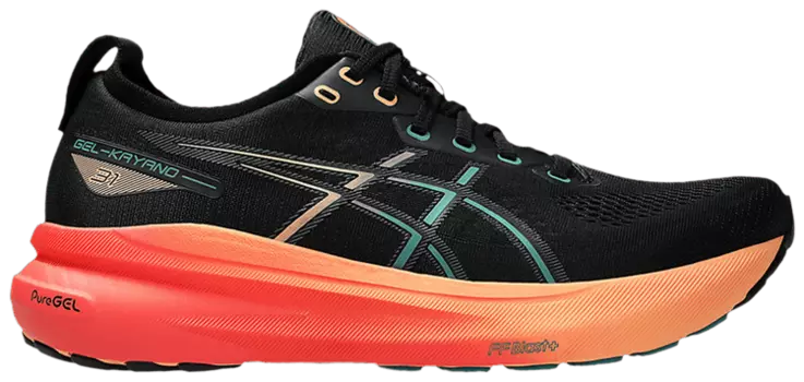 Кроссовки ASICS Gel Kayano 31 Wide 'Black Rainy Lake Orange', черный